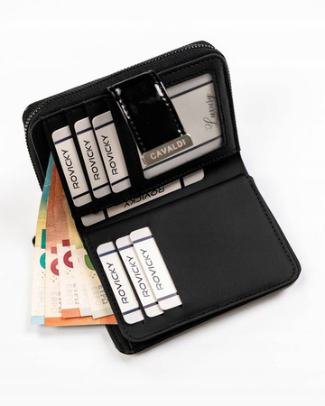 Damen Geldbörse mit Reißverschluss und Druckknopf – 4U Cavaldi