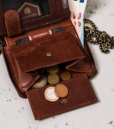 Herren Geldbörse aus Leder mit Reißverschluss – Peterson