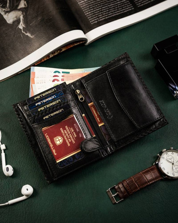 Vertikale große Herren Geldbörse aus Leder – Peterson