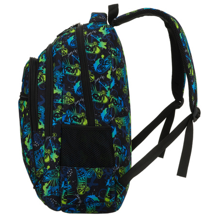 Schulrucksack aus Polyester mit Skateboard-Muster – Peterson