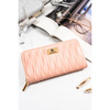 Große Damen Geldbörse in Rosa mit Faltenstruktur aus Öko-Leder – Rovicky