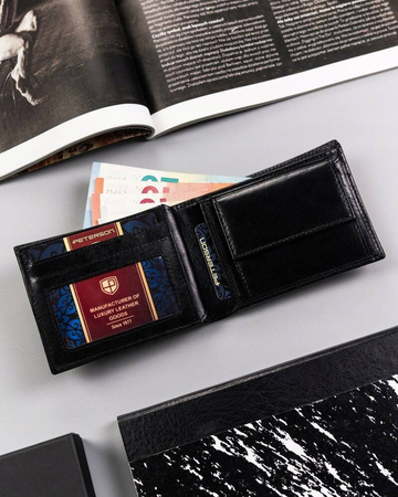 Kleine herren geldbörse aus Leder ohne äußeren Verschluss – Peterson