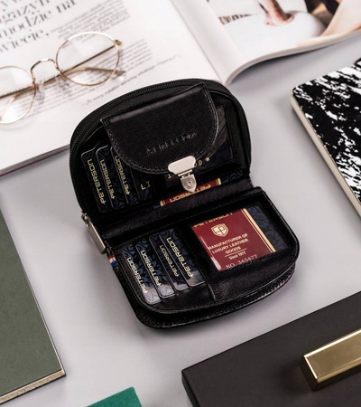 Klassische Damen Geldbörse aus Leder mit Druckknopf – Peterson