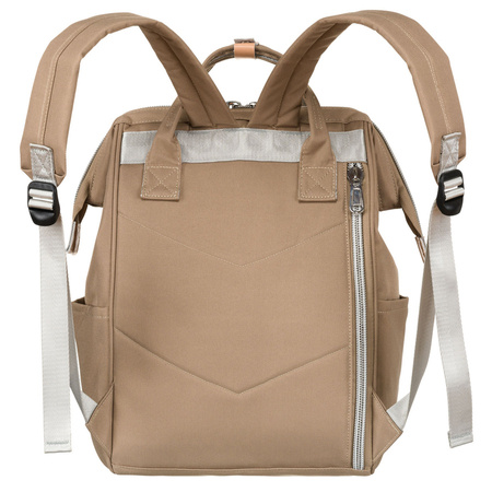 Reisefreundlicher Damen Rucksack aus Polyester in Dunkelbeige mit Laptopfach – Peterson