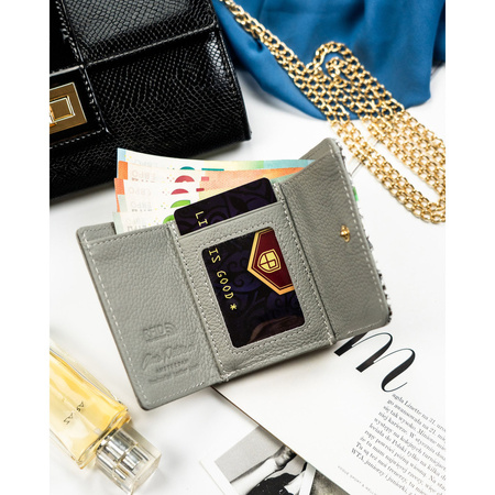 Kleine Damen Minigeldbörse aus grünem Leder – Peterson