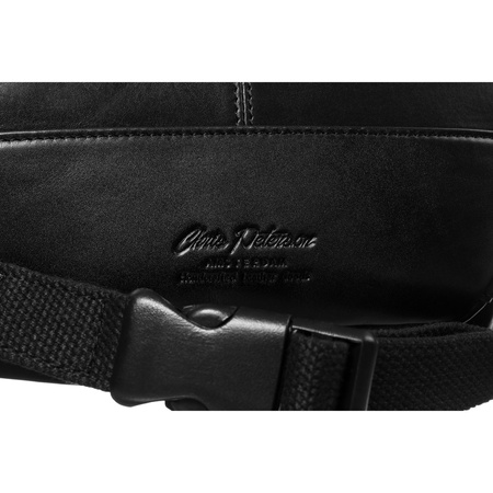 Klassische, schwarze, aus Leder Herren-Bauchtasche für die Hüfte – Peterson