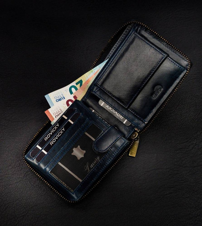 Große Herren Geldbörse aus Leder mit Reißverschluss – Always Wild