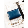 Damen-Geldbörse aus echtem Leder und Öko-Leder in Marineblau mit RFID-Schutz - Peterson