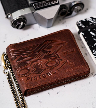 Große Herren Geldbörse aus Leder mit Kette – Peterson