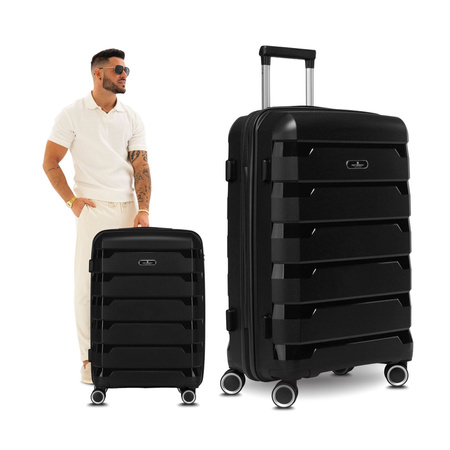 Kofferset in Schwarz aus Polypropylen mit Zahlenschlössern - Peterson