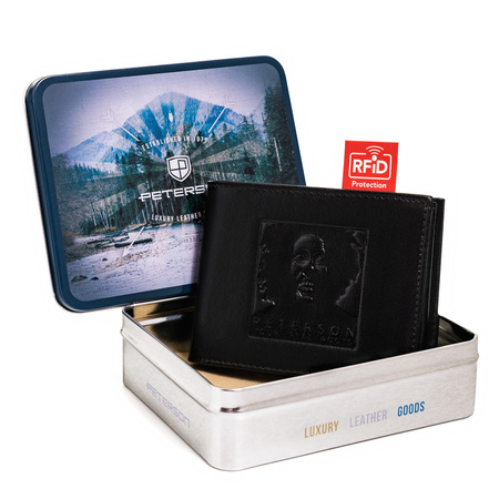 Herren Geldbörse horizontal mit Zierprägung – Peterson