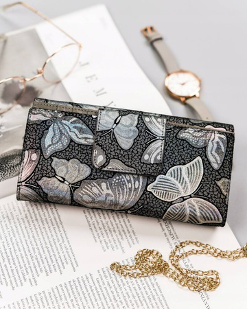 Große Damen Geldbörse aus Leder mit Druckknopf – Peterson