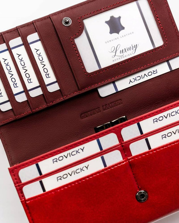 Große Damen Geldbörse aus Echtleder und Öko-Leder – Rovicky