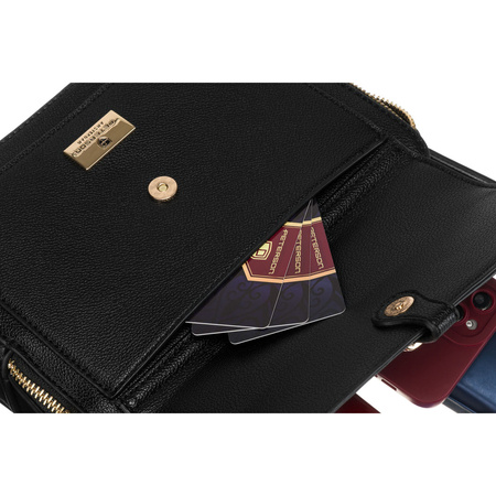 Schwarze Damen Stadttasche aus Öko-Leder mit zwei Riemen – Peterson