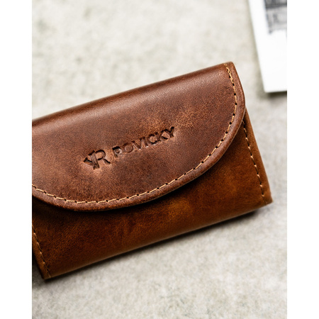 Braune Herren-Geldbörse aus Leder mit RFID-System – Rovicky