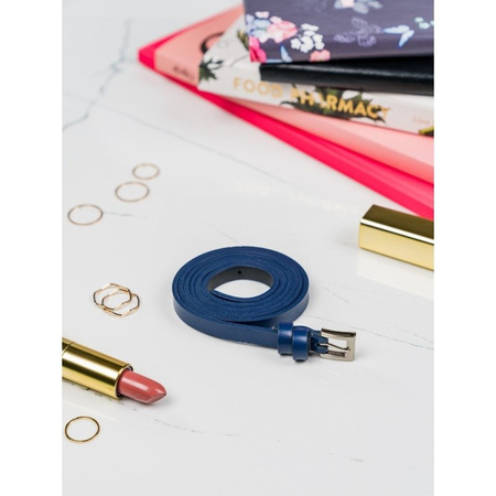 Damen Gürtel schmal mit silberner Metallschnalle, klassisch