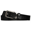 Eleganter Herren-Gürtel aus echtem Leder in Schwarz mit klassischer silberner Schnalle - Peterson