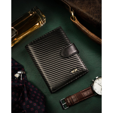 Große Herren Geldbörse aus echtem Leder mit Druckknopf – Peterson