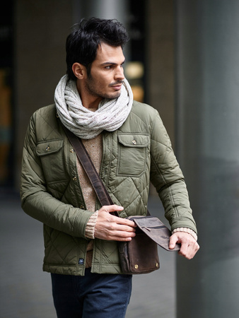 Herren Ledertasche mit Fächern – Always Wild