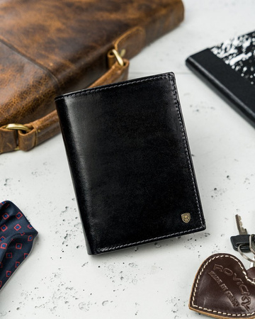 Klassische Herren Geldbörse aus Leder mit Fahrzeugscheinfach und RFID – Rovicky