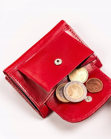 Kleine Damen Geldbörse aus Leder mit Druckknopf – Peterson