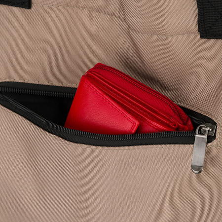 Große Damentasche aus Polyester in Beige, ein Hauptfach - Peterson