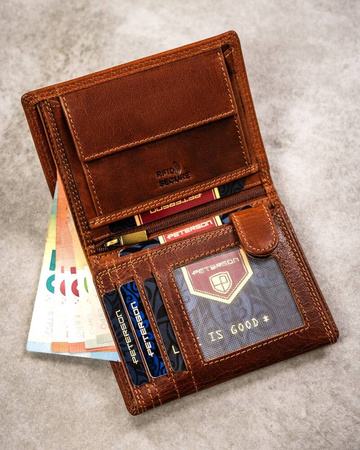 Große Herren Geldbörse aus Leder mit geprägtem Sternzeichen – Peterson