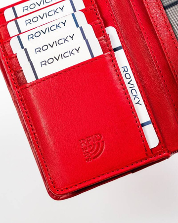 Damen Geldbörse aus Leder mit Druckknopfverschluss – Rovicky