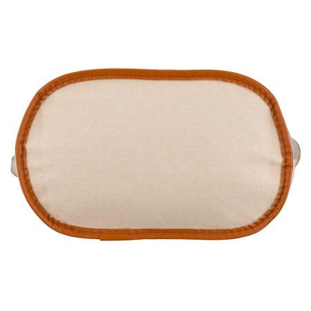 Beige-braune Kosmetiktasche aus Synthetikgewebe mit Reißverschluss – Peterson