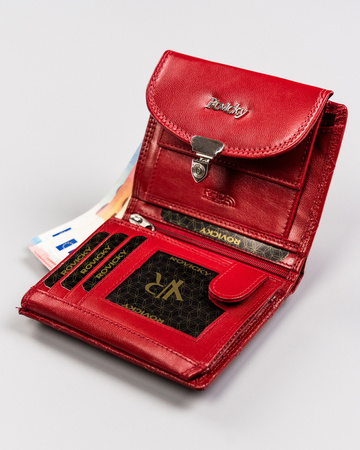 Mittelgroße Damen Geldbörse aus Leder mit Druckknopf – 4U Cavaldi