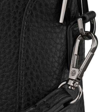 Klassische schwarze Herren-Handgelenktasche aus Öko-Leder mit Reißverschluss - Rovicky