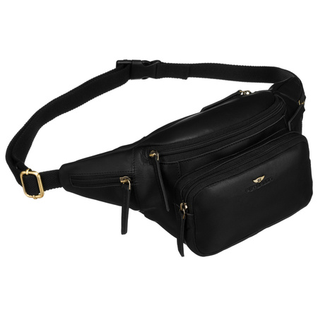 Herren Bauchtasche aus Leder mit Fächern – Peterson