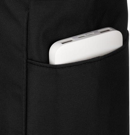 Schwarze, geräumige Damen-Shopper-Tasche mit Henkeln und abnehmbarem Gürtel – Peterson