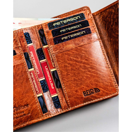 Damen Geldbörse aus Leder mit Druckknopf und RFID – Peterson