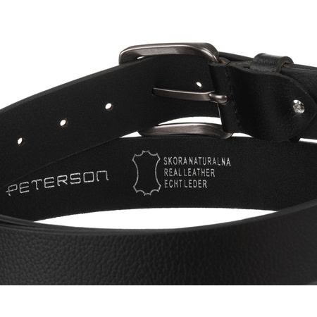 Klassischer, schwarzer Herren-Gürtel aus Leder mit traditioneller Schnalle - Peterson