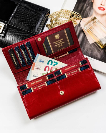 Große Damen Geldbörse aus Leder mit Klappe – Peterson