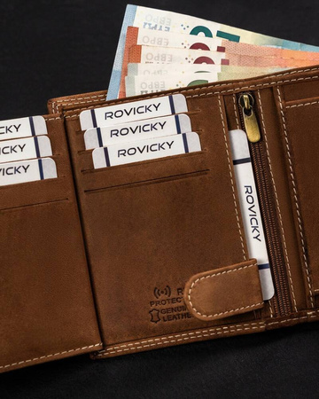 Große Herren Geldbörse aus Echtleder in Hochformat – Always Wild