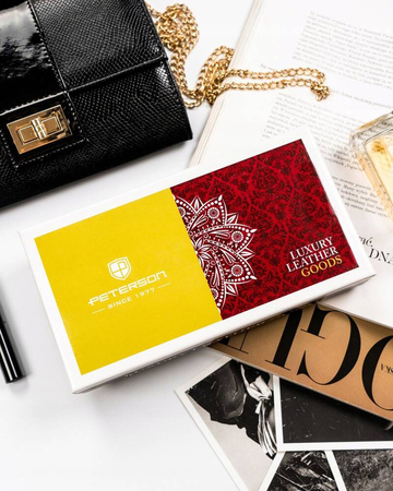 Elegante Damen-Geldbörse aus Leder mit Magnetverschluss - Peterson