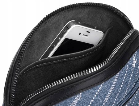 Damen Umhängetasche aus Öko-Leder in Jeansoptik – David Jones