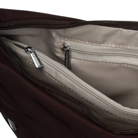 Bordeauxfarbene Damen-Handtasche aus Polyester mit Reißverschluss - Peterson