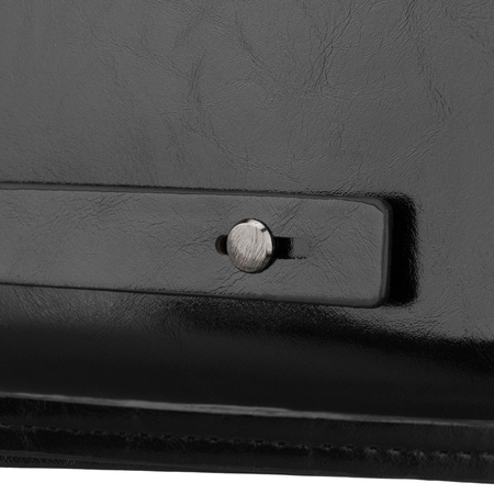 Handgelenktasche aus Öko-Leder in Schwarz, zweifach unterteilt - Rovicky