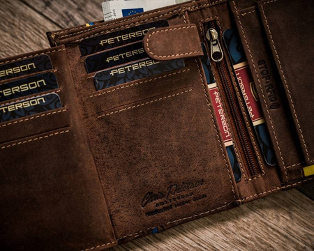 Große Herren Geldbörse aus Leder ohne Verschluss – Peterson