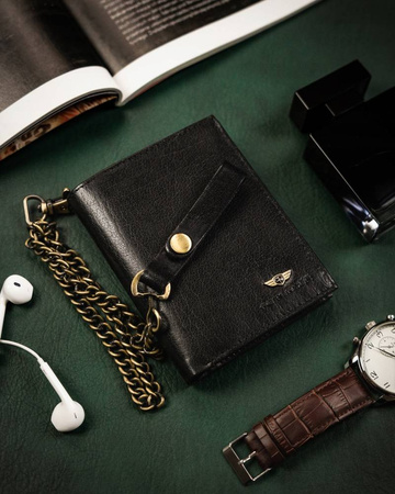 Herren Geldbörse aus Leder mit Kette – Peterson