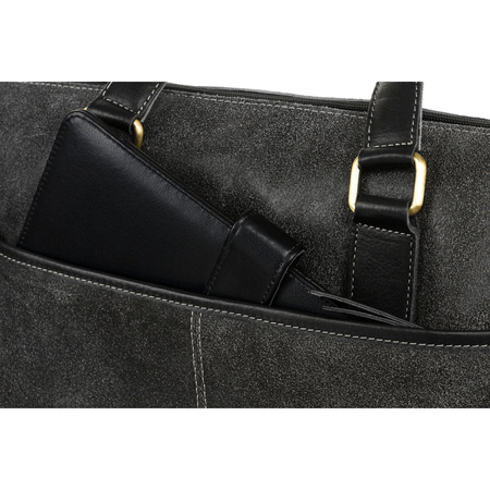 Schwarze Herren Aktentasche aus Leder mit Laptopfach – Peterson