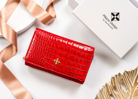 Damen Geldbörse aus Öko-Leder mit Druckknopfverschluss – Milano Design