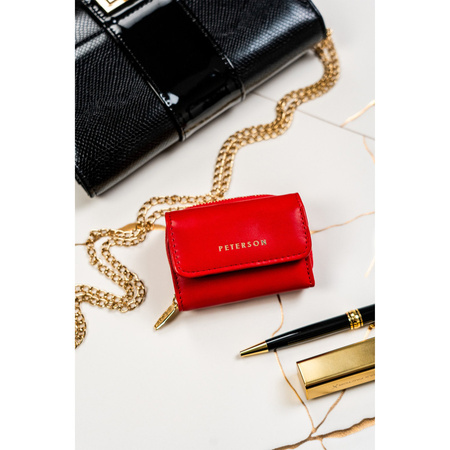 Rote Damen Geldbörse mit Druckknopf – Peterson