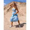Hellblaue Sport-Reisetasche aus Polyester mit Schultergurt und Koffergurt – Peterson