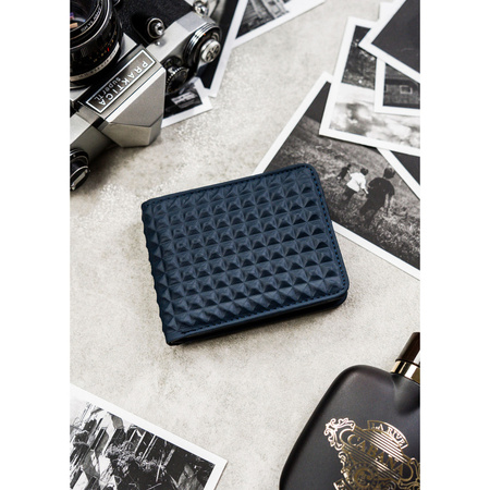 Marineblaue Herren Geldbörse mit geometrischem Muster – Peterson