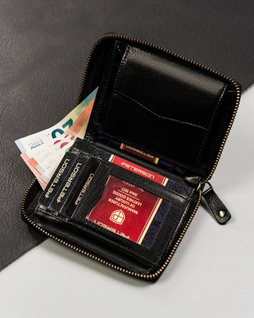 Große Herren Geldbörse aus Leder mit Reißverschluss – Peterson