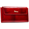 Große, horizontale Damen-Geldbörse aus Öko-Leder in Rot mit Krokodilhaut-Prägung – Peterson
